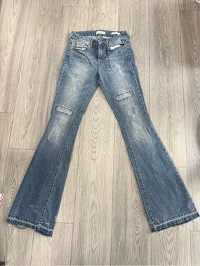 Jessica Simpson Women’s Flared Distressed Jeans - Light Blue Sz 28